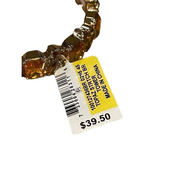 NWT Charter Club Gold-Tone Colored Crystal & Stone Stretch Bracelet - Picture 7 of 7